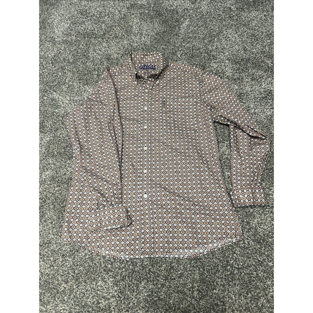 Cinch Modern Fit Men's M Multicolor Cotton Geometric Long Sleeve Button-Up Shirt